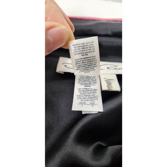 Vintage Oscar De La Rente Black Floral Velvet Long Night Gown/Dress, Size Large - Picture 11 of 11